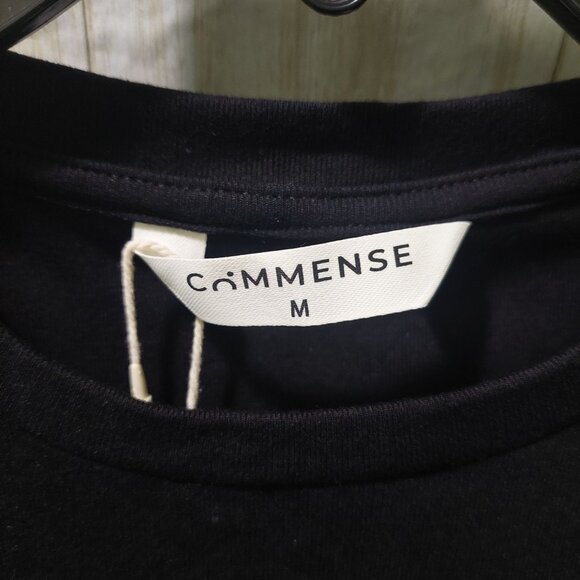 NWT Commense Black Long Sleeve Open Back Tie Detail Top Medium - Picture 3 of 7